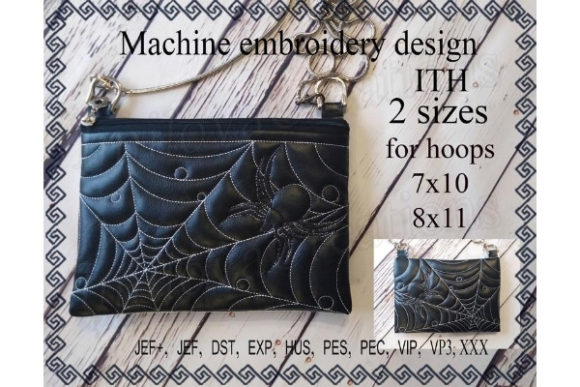 A Cute Spider Embroidery Design for Your Cosmetic Bag