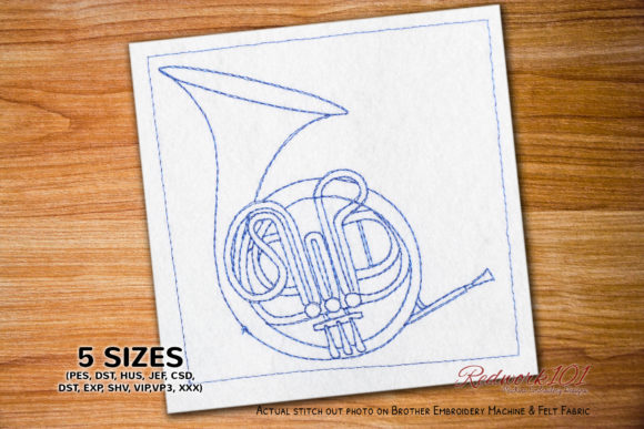 A Detailed Review of the French Horn Lineart Embroidery File