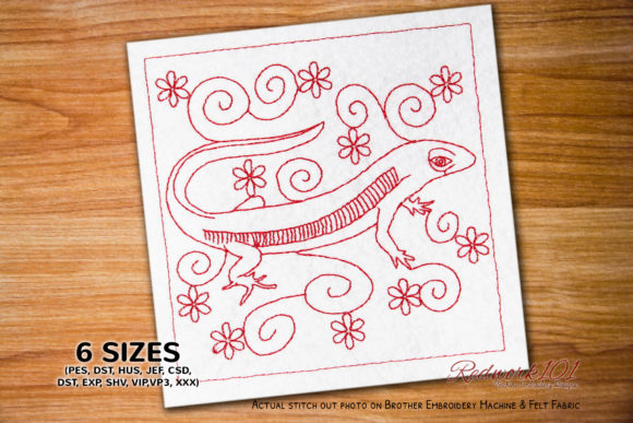 A Warm Review of the Lizard Redwork Embroidery Design