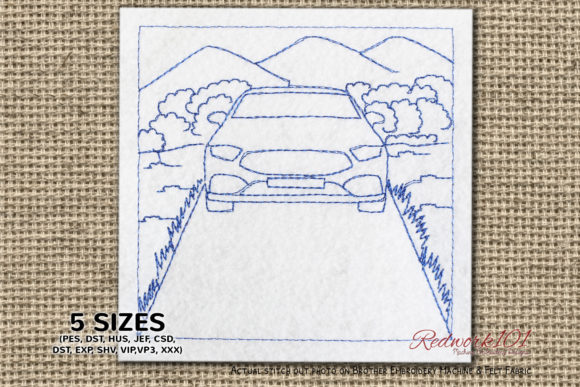 Car Parked on Road: An Embroidery Designer's Redwork Review