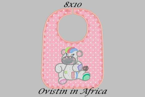 Cute Pink Baby Hippo Bib Embroidery Design Review