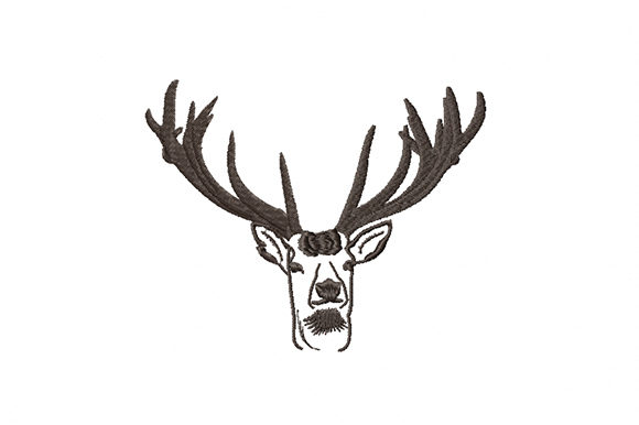 Deer Head Black Silhouette for Seasonal and Holiday Projects