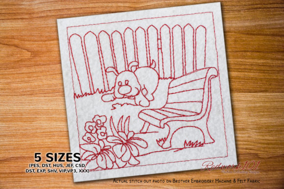 Dog in the Garden Redwork Embroidery: A Seasonal Review