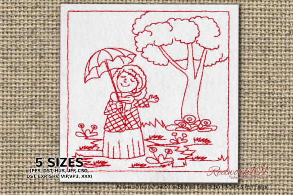 Girl Holding an Umbrella: A Lineart Charm for Personalized Gifts